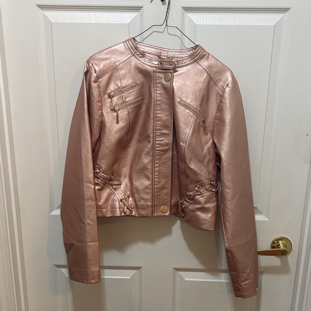 VENUS Rose Gold Leather Jacket